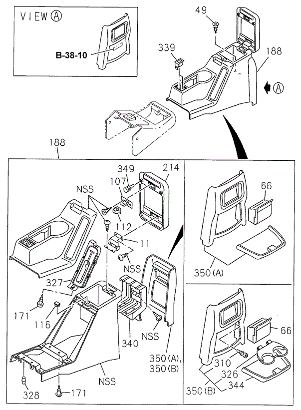 Console (RR.) for 2002 Honda Passport #0