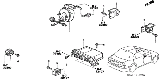 SRS Unit for 2001 Honda Civic #0