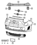 68148768AB - Frame, Bumper and Fascia: Front Fascia for Fiat: 500 Image