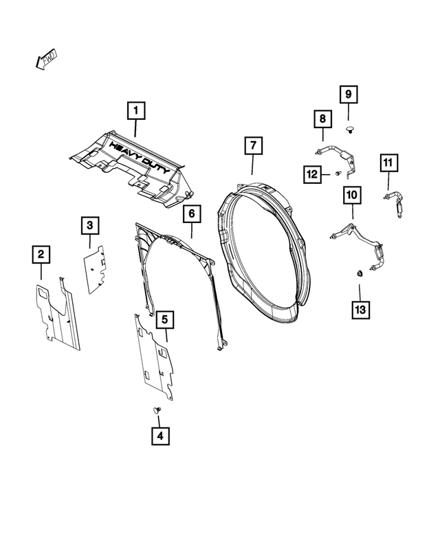 52014743AA - Cooling: Radiator Side Air Seal, Left for Mopar Image image