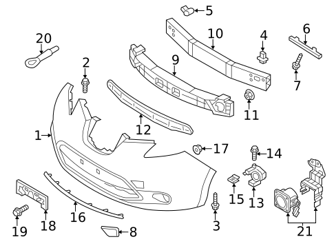 Bumper & Components - Front for 2012 Nissan LEAF #1