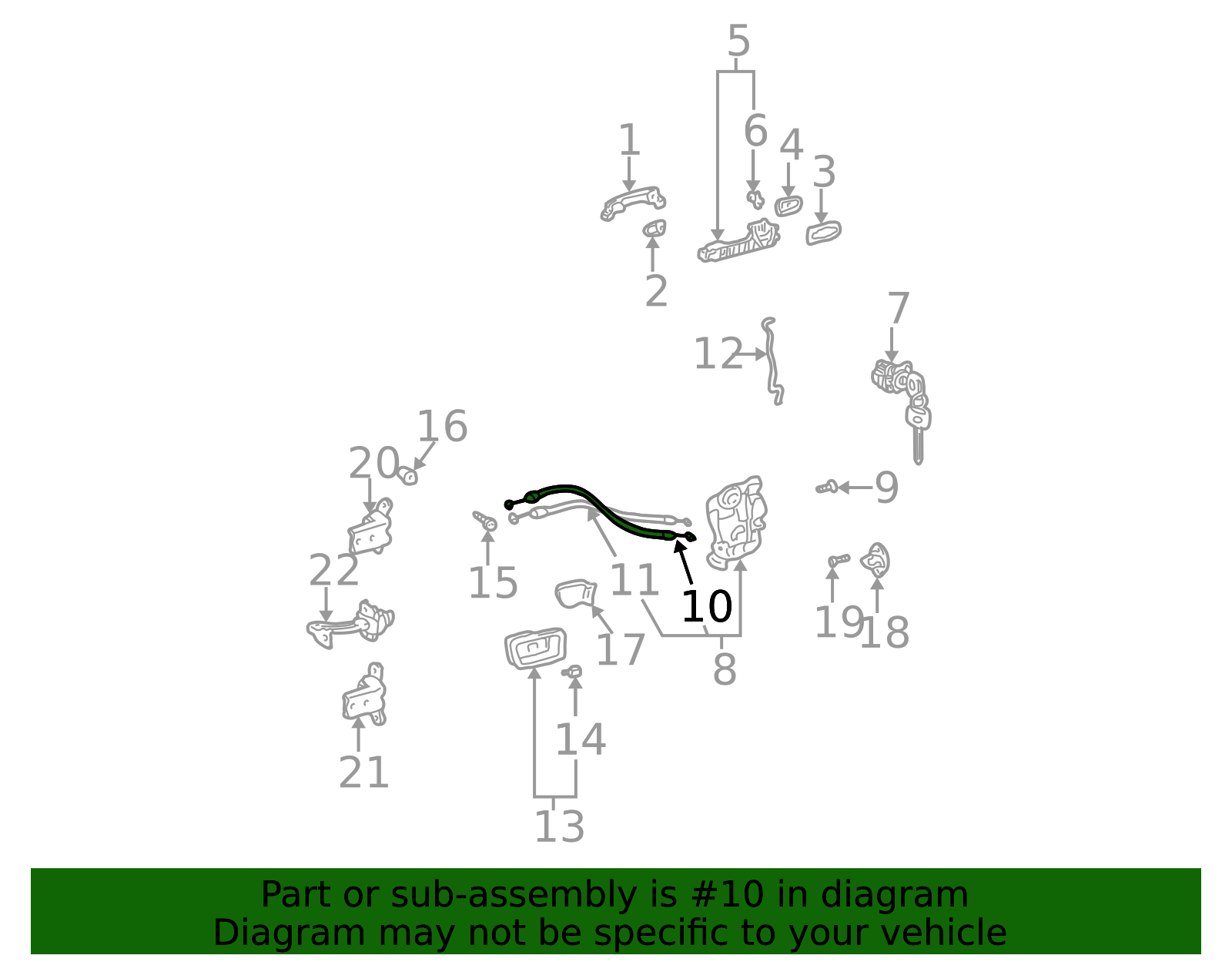 69750-AA020 - Lock Cable 2002-2006 Toyota Camry | Toyota San Diego Parts