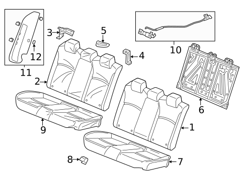 Rear Seat Components for 2022 Honda Civic #1