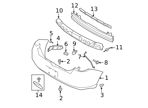 Bumper & Components - Rear for 2011 Ford Focus #0