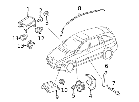 Air Bag Components for 2007 Mercedes-Benz R 63 AMG&reg; #0