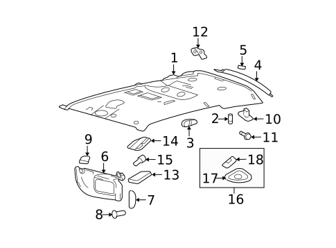 Interior Trim - Roof for 2007 Mercury Mountaineer #0