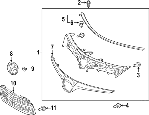Grille & Components for 2018 Toyota Avalon #0