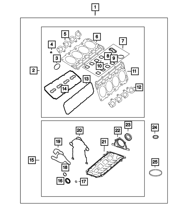 68294133AE - Engine: Long Block Engine Gasket Kit for Mopar Image image