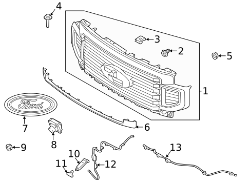 Grille & Components for 2022 Ford F-350 Super Duty #1