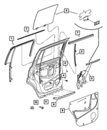 55364076AL - Doors and Related Parts: Rear Door Glass, Right for Dodge: Durango Image