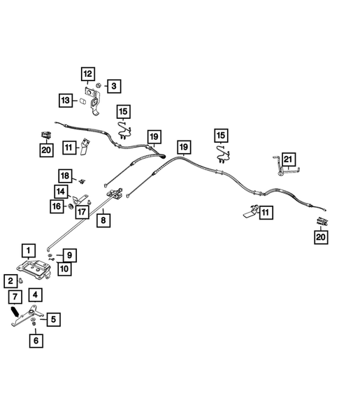 Parking Brake Lever, Cables, and Rear Disc Park Brake Assembly for 2020 Ram ProMaster 1500 #0