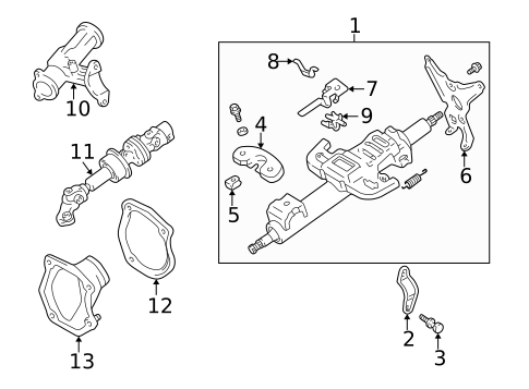 Steering Column Assembly for 1999 Toyota Camry #0