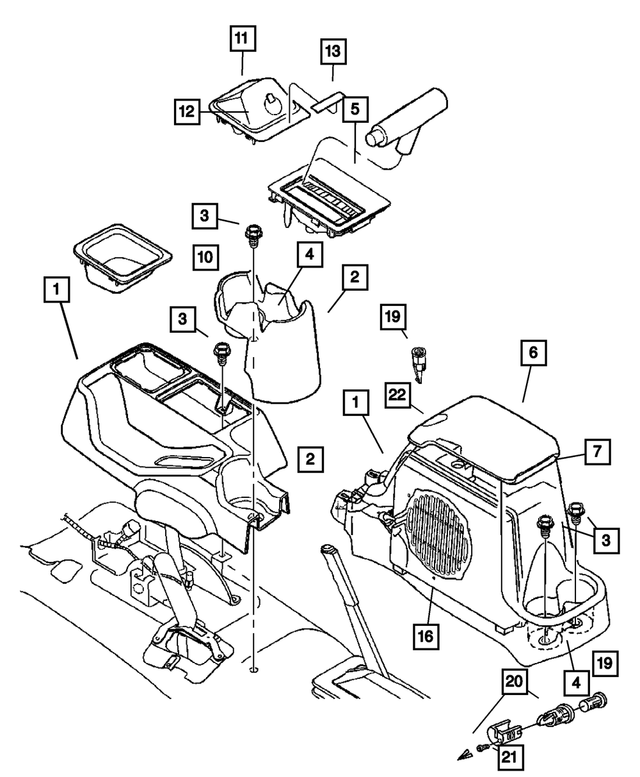 5HF13LAZAD - Instrument Panel and Radios and Consoles: Floor Console for Mopar Image