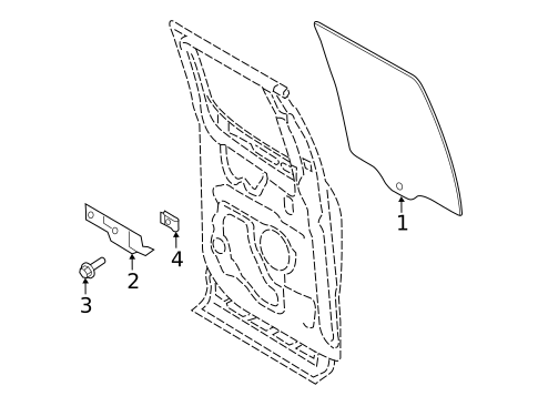 Glass - Rear Door for 2017 Ford F-350 Super Duty #2