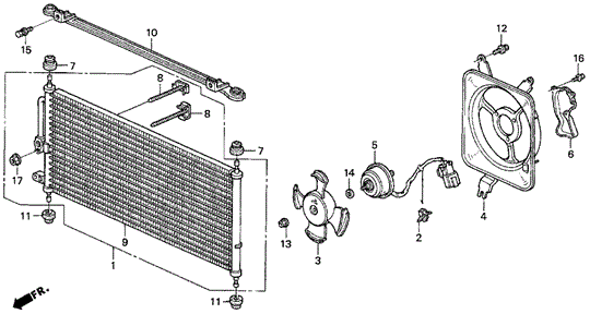 A/C Air Conditioner (Condenser) for 1995 Honda Prelude #0