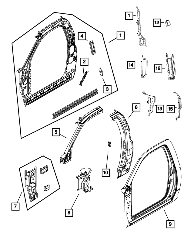 55112440AA - Body Sheet Metal Except Doors: A Pillar Baffle, Windshield Side for Mopar Image