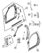 55112440AA - Body Sheet Metal Except Doors: A Pillar Baffle, Windshield Side for Dodge: Ram 1500, Ram 2500, Ram 3500 | Ram: 1500, 1500 Classic, 2500, 3500 Image