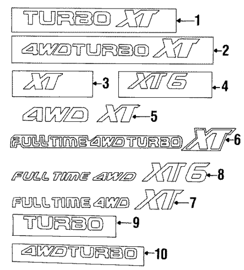 Decals for 1991 Subaru XT #0