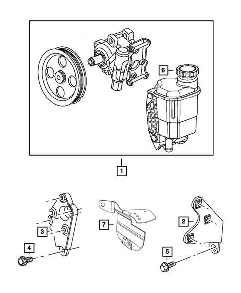 Power Steering Pump and Reservoir for 2017 Ram 3500 #2