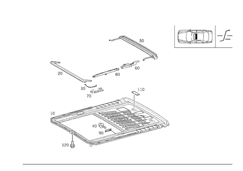 Sliding/Lifting Roof Frame for 1999 Mercedes-Benz E430 #1