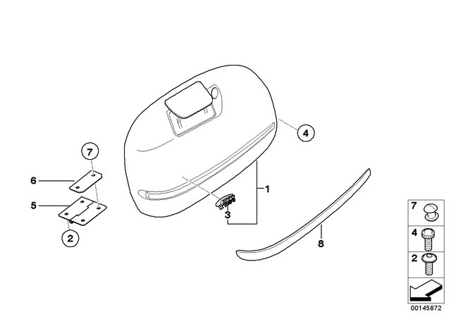 46547669329 - : Rubber Strip Left - Chrome for BMW-Motorrad Image