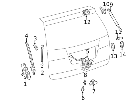 Lock & Hardware for 2005 Toyota Sienna #3