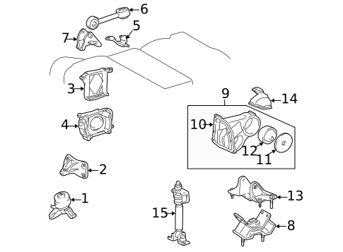 Engine & Trans Mounting for 1998 Toyota Camry #1