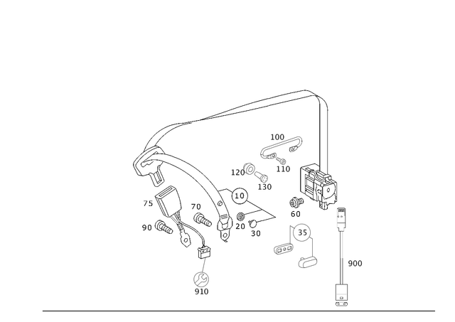 2308600585 - Driver Seat: Seat Belt for Mercedes-Benz: SL500, SL55 AMG, SL550, SL600, SL63 AMG, SL65 AMG Image image