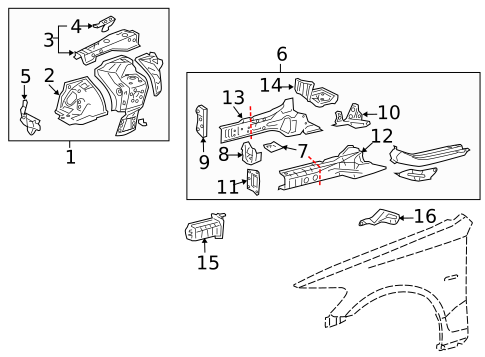 Structural Components & Rails for 2009 Lexus GS460 #0