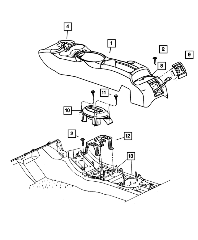RW43WL8AD - Instrument Panel and Radios and Consoles: Floor Console for Mopar Image