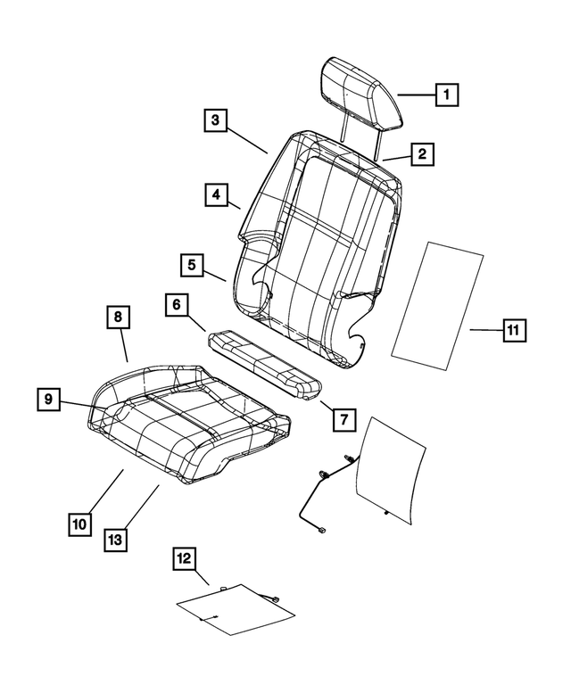 1LR201K7AA - : Front Seat Cushion Cover, Left for Mopar Image