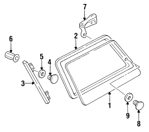 Glass & Hardware for 1996 Mazda MPV #0