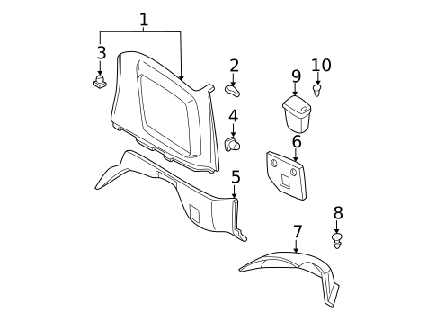 Interior Trim - Quarter Panels for 2000 Nissan Pathfinder #0