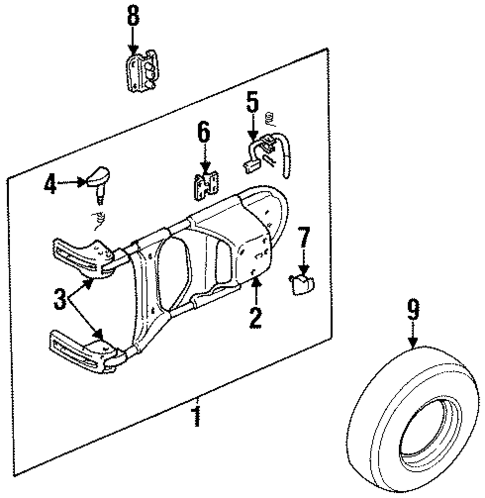 Spare Tire Carrier for 1995 Honda Passport #0