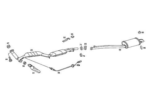 Exhaust System Used on Eight-Cylinder Gasoline Vehicles for 1988 Mercedes-Benz 560SL #1
