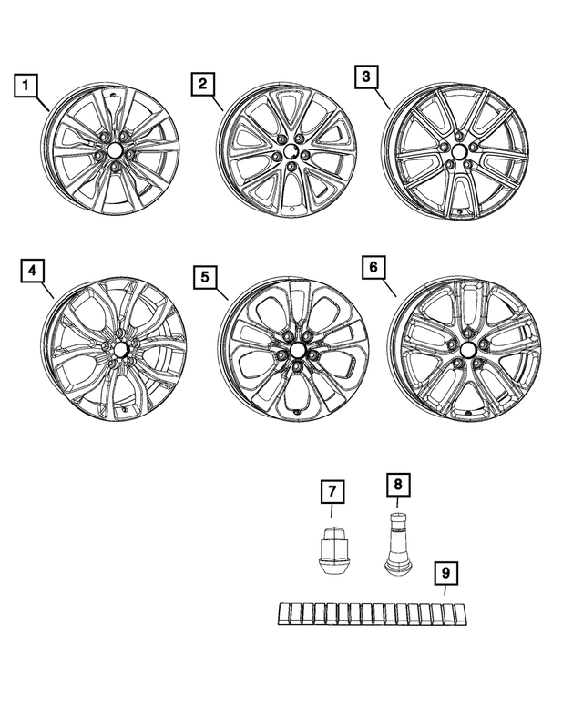 1XC17DD5AA - Wheels: Aluminum Wheel, Front Or Rear for Mopar Image