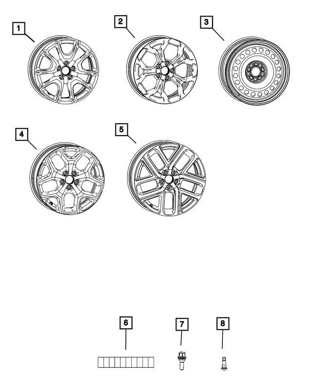 68621060AA - Wheels: Aluminum Wheel, Front Or Rear for Mopar Image image