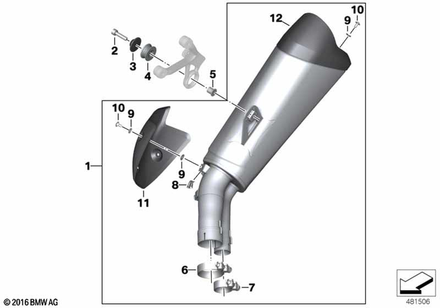 18518556701 - : Rear Muffler for BMW-Motorrad Image