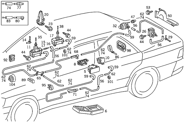 1248050122 - Vacuum System: T-Type Distr. Fitting for Mercedes-Benz Image image