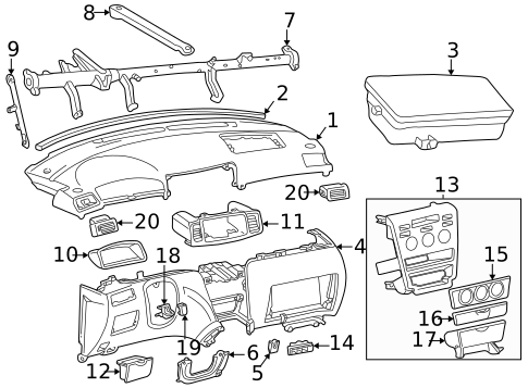 Instrument Panel for 2008 Toyota Corolla #0