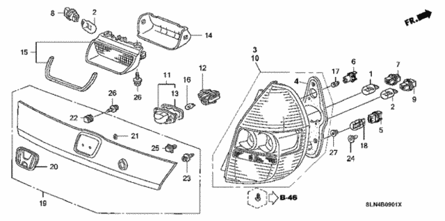 Taillight - License Light for 2007 Honda Fit #0