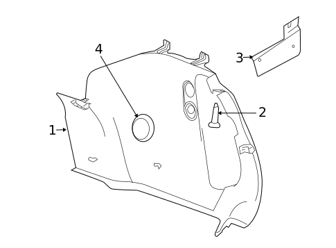 Interior Trim - Quarter Panels for 2005 Chrysler PT Cruiser #1