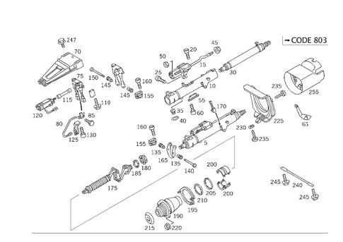 Steering Column Jacket Tube and Steering Shaft, Electrically Adjustable for 2000 Mercedes-Benz S430 #0