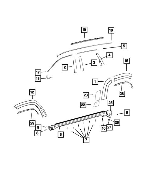 Moldings and Ornamentation for 2020 Jeep Grand Cherokee #1
