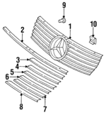 1298800285 - Body: Grille Assembly for Mercedes-Benz Image