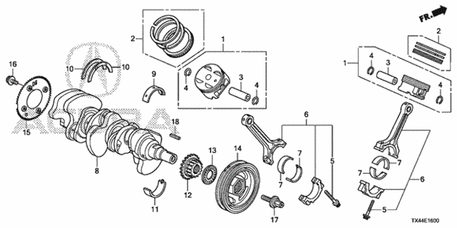 Crankshaft - Piston for 2014 Acura RDX #0