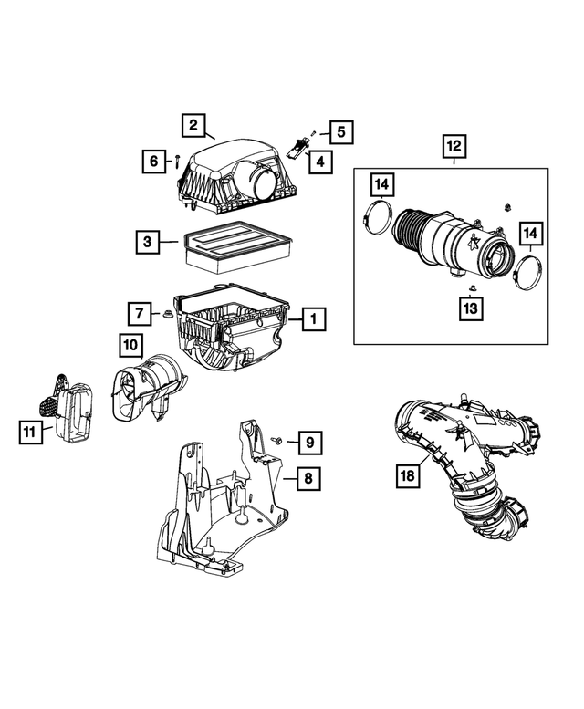 68405357AD - Fuel and Accelerator Pedal: Air Cleaner Bracket for Mopar Image