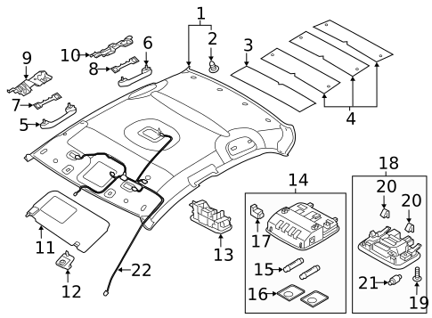 Interior Trim - Roof for 2019 Hyundai Ioniq #1