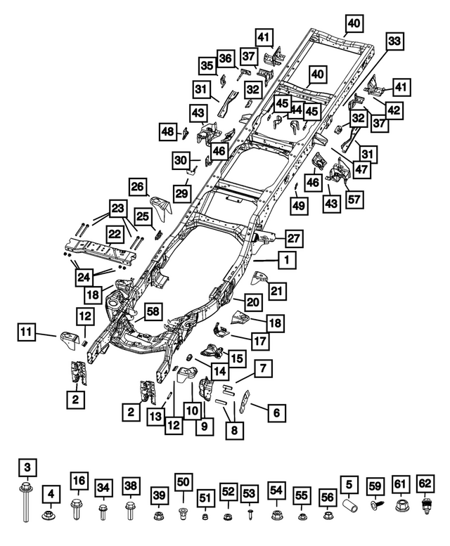 68690852AA - : Chassis Frame Assembly for Mopar Image
