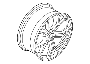 36116856023 - : BMW OEM 915M WHEEL IN MIDNIGHT GRAY W/ BURNISHED FACE 21" - FRONT for BMW: X5, X6 Image